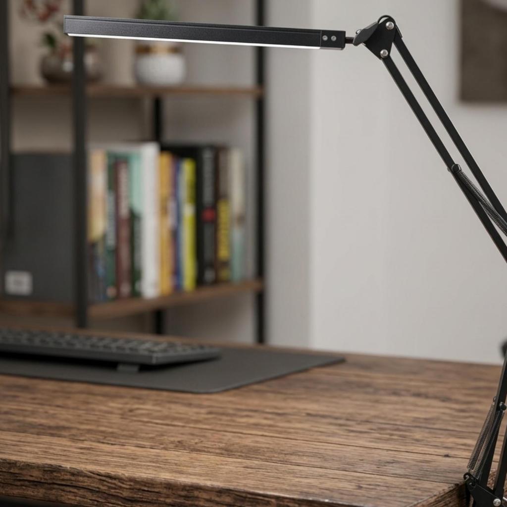 LED Desk Lamp with Clamp Adjustable SpaceSaving Reading Light for