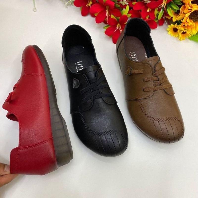 Single shoes women's shallow mouth round head spring and autumn soft sole casual shoes women's shoes