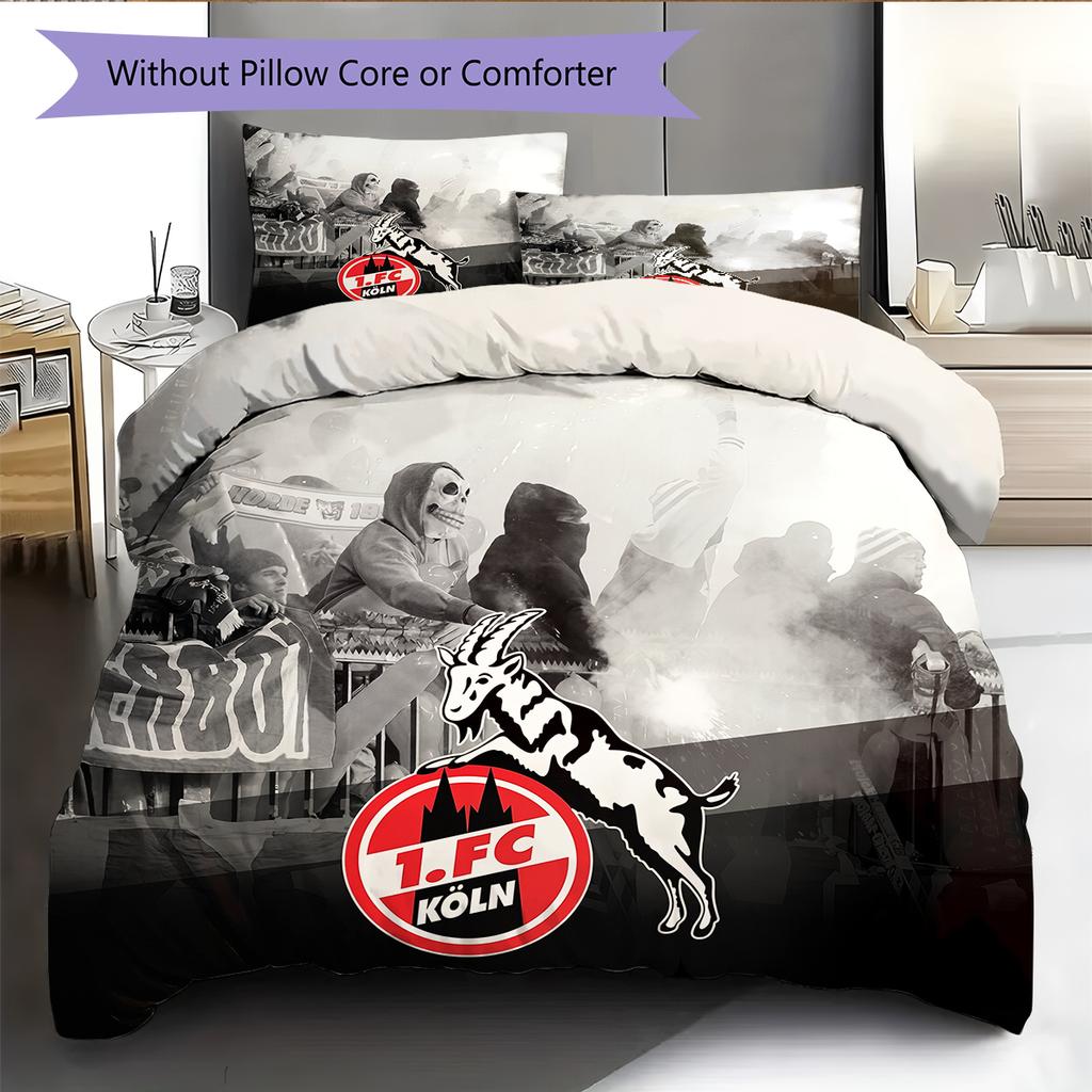 Köln FC Pattern Bedding Home Decoration Birthday Gift (1 * duvet cover + 2 * pillowcase, without core)