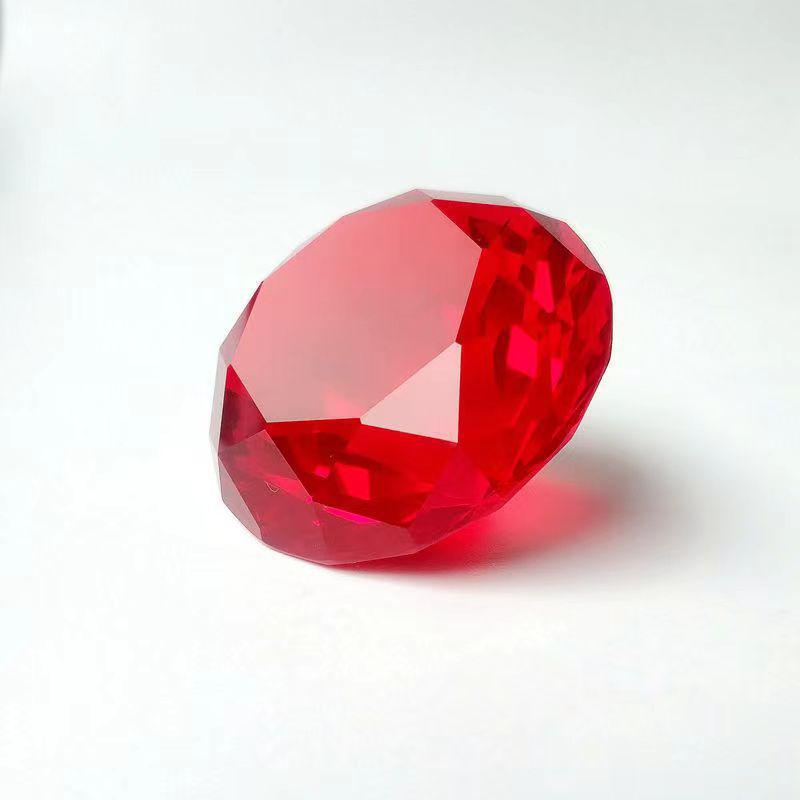 

Білі кришталеві діамантові скляні прикраси для домашнього декору та весільних подарунків 40mm яскраво-червоного кольору