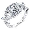 Style Platinum-Plated Non-Fading Princess Square Diamond Twist Arm Slightly Inlaid Zircon Women'S Diamond Ring Ring Ring