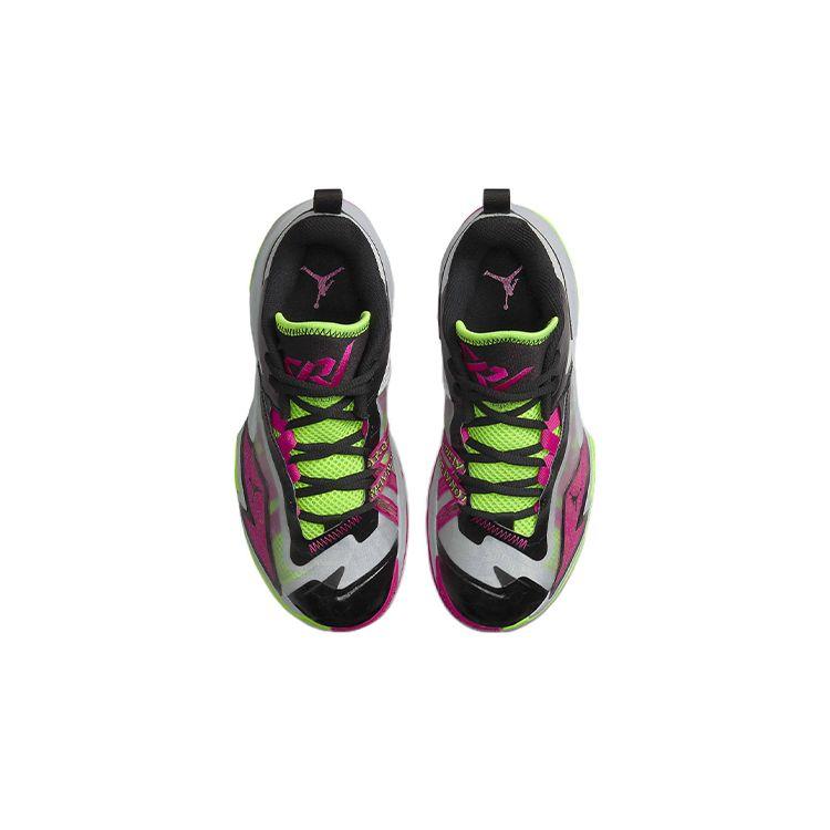 Baskets Air Jordan One Take 3 GS Gris Loup Rose Prime Enfants Vert Électrique Noir DC7702-002