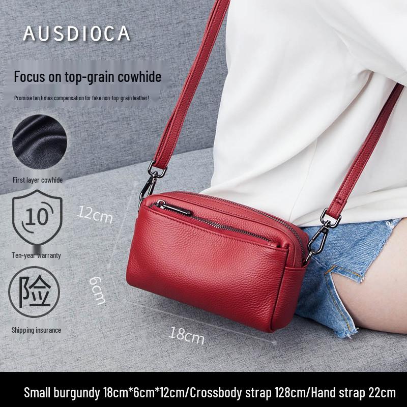 2025 Summer Women's Cowhide Crossbody Phone Bag - Soft Leather, Large Capacity Clutch & Shoulder Bag