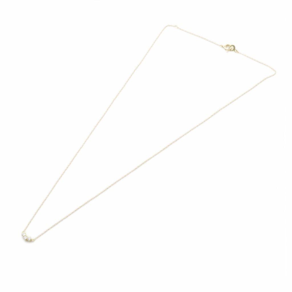 Used AHKAH Tres Diamond 0.10ct Necklace K18YG Yellow Gold