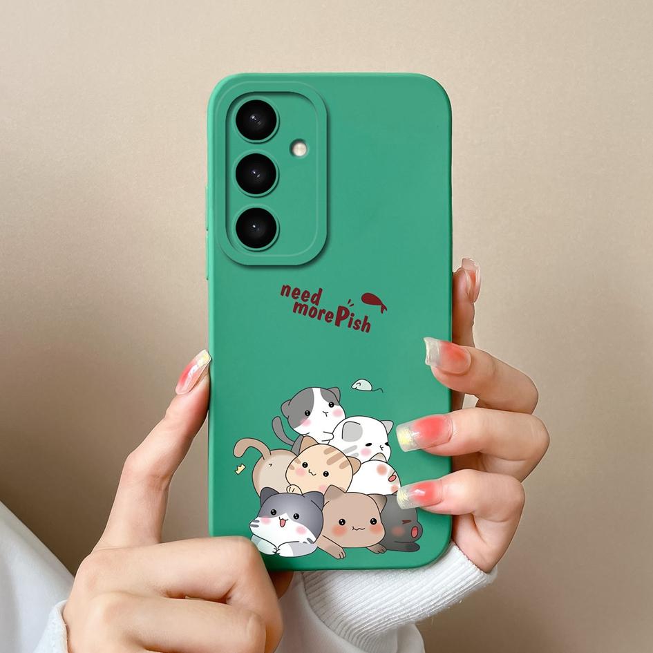 Adorabili Custodie per Gatti Per Samsung A56 A26 A16 S25 Plus Ultra F14 A05 A36 A05S Bumper Carino Modello Curativo Silicone Ultrasottile Nuove Cover Durevoli Per Samsung