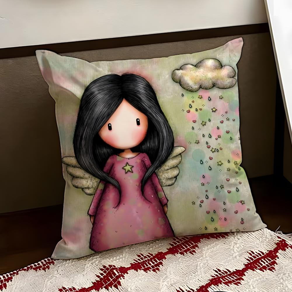 

Cartoon SSantoro Gorjuss Cushion Cover Reversible Soft Durable Pillow Cover Home Car MultiScene Use for Daily Comfort 30X30cm