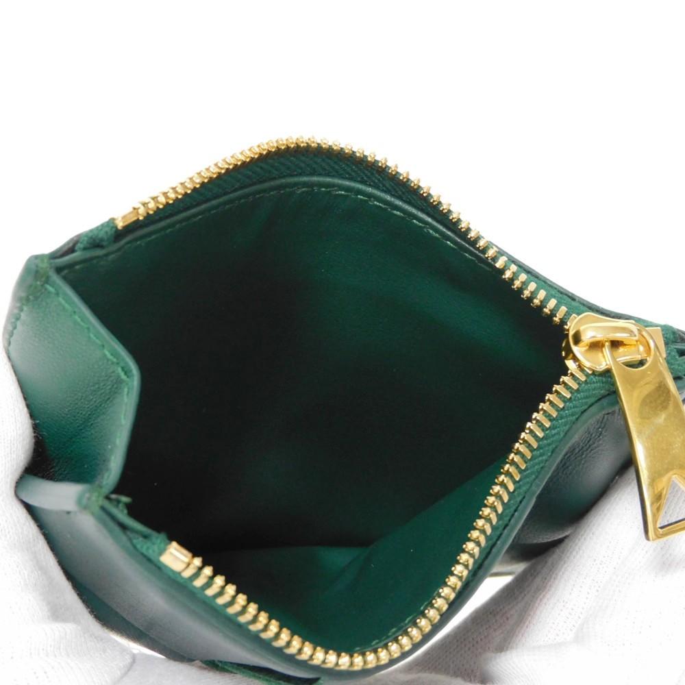 Used 11897 Cassette Card Case 765460 VCQC4 3049 7943 Current RFID IC Chip Maxi Intrecciato Emerald Green Unisex from