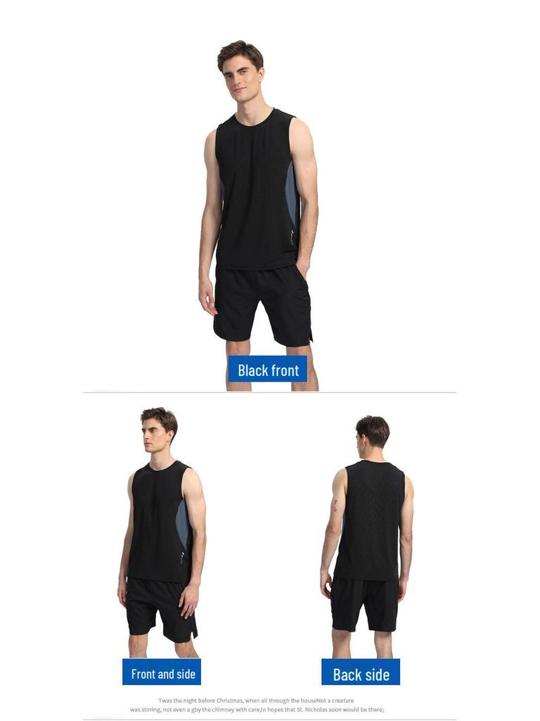 Men's Quick-Dry Sleeveless Basketball Top - Ice Silk Fitness Vest for Running and Training