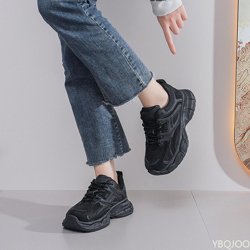 Women's Sports Shoes New Versatile All Black Sports Shoes Anti Slip Running Casual Vulcanized Comfortable Flat Bottom Women's