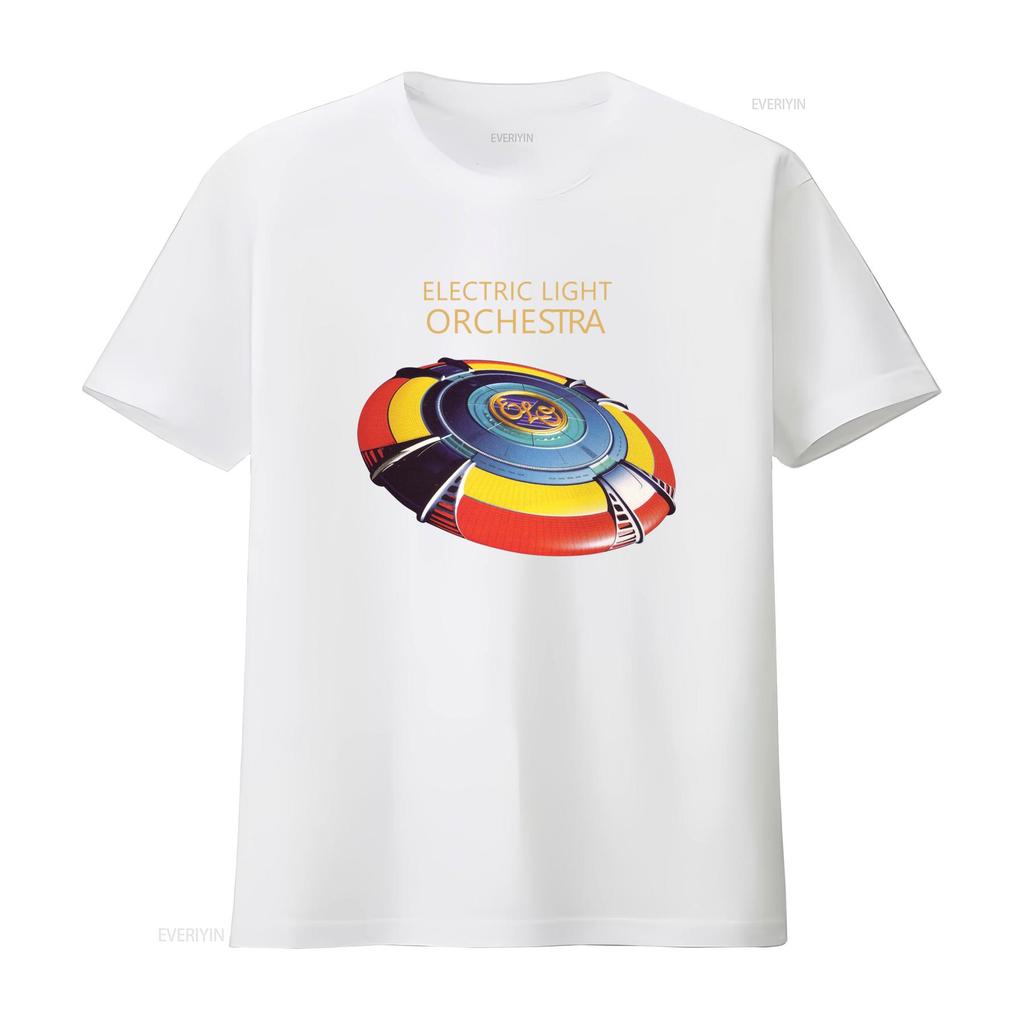 Electric Light Orchestra Retro Futuristic Spaceship Unisexs T Shirt Vintage Washed Top For Everyday Wear Versatile Casual Unisex