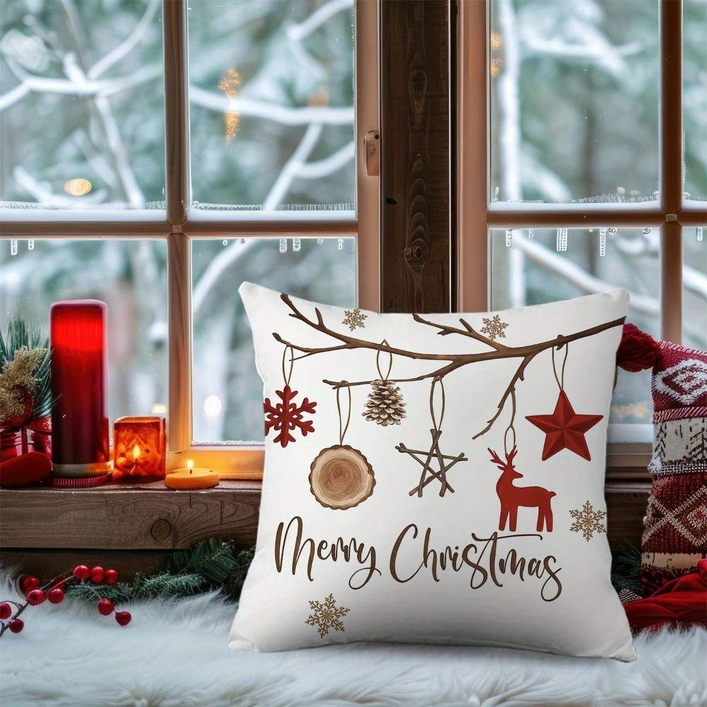 Christmas Tree Pattern Christmas Pillow Cover Breathable Comfortable Christmas Tree Pillow Cover Home Textile Cushion Pillowcase