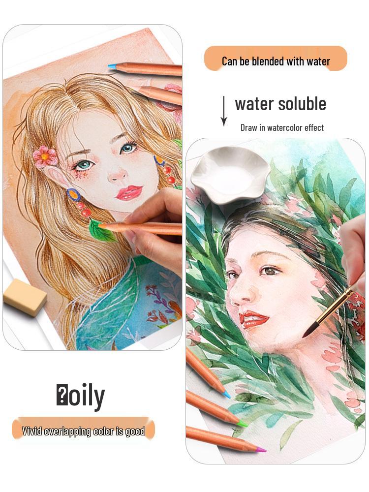 Marco Renoir Professionelle Buntstifte: 120 Ölbasierte & 72/36/48 Wasserlösliche Farben zum Zeichnen