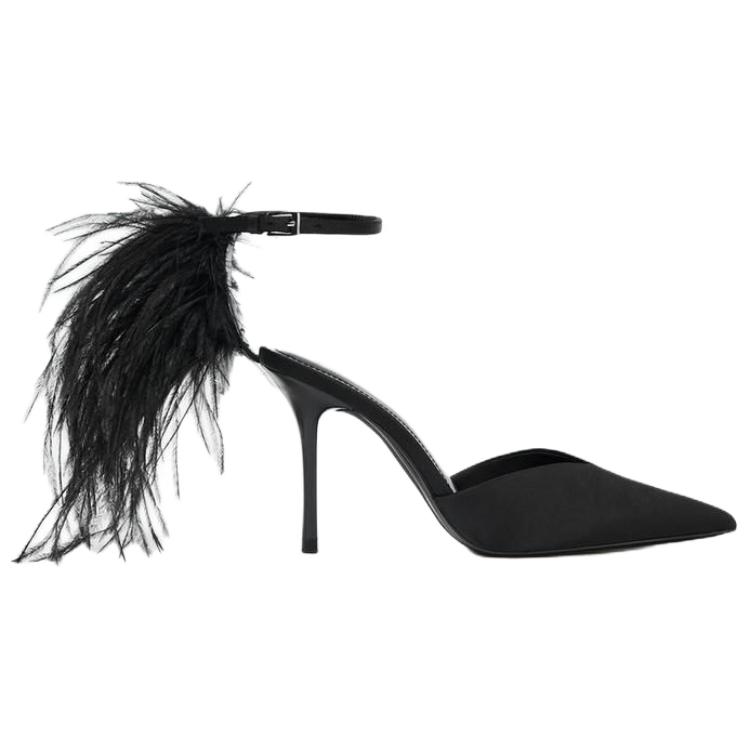 Zara Elegantní Stylové Jehlové Podpatky 10Cm Dámské Podpatky Černé 2202610800