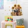 Cartoon Parent-child Bear Sunflower Bedroom Living Room Home Wall Background Beautification Decoration Wall Stickers