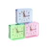 1Pc Mini Square Alarm Clock Quartz Alarm Clock Battery Operated Table Bedroom Clocks For Sleeping Studying Home Decor