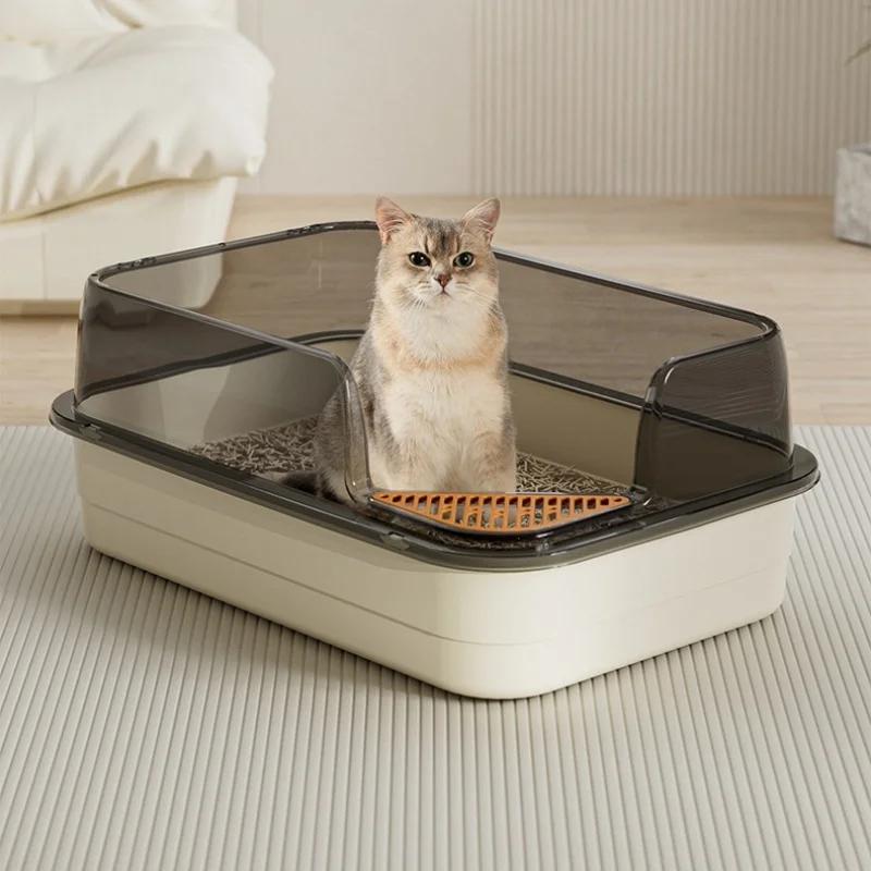 Extra Large Cat Litter Box Pet Sandbox Splashproof Cat Tray Cat Toilet Cleaning Basin Supplies Pet Toilet Kitten Tray Bedpan