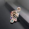 Knuckle Ring Shiny Rhinestone Peacock Charming Women Girls Elegant Animal Finger Ring Jewelry Accessories