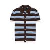 Summer New Product Women's Clothes French Style Preppy Style Short Stripe Knitting Short Sleeve Polo Shirt Collar Top 3920203