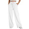 Women's Wide-leg Sports Pants, High-waist Loose Casual Pants, Drawstring Sports Flared Pants, Jogging Pants with Pockets