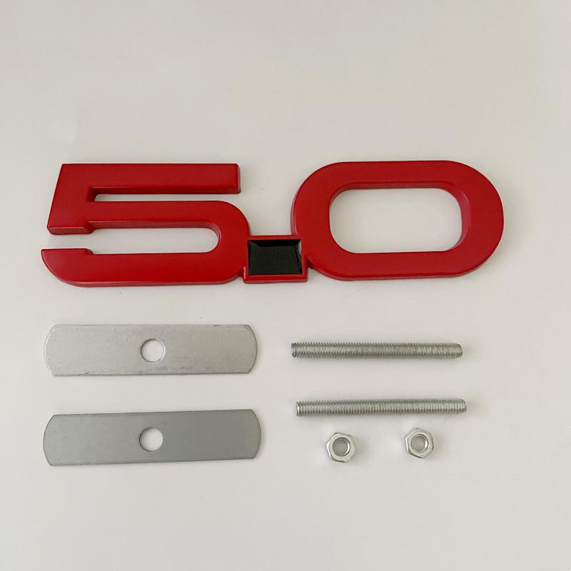 3D Metal 5.0 Logo Car Rear Trunk Body Decals Fender Emblem Badge Sticker For Mustang GT GT50 2021 2020 2019 2018