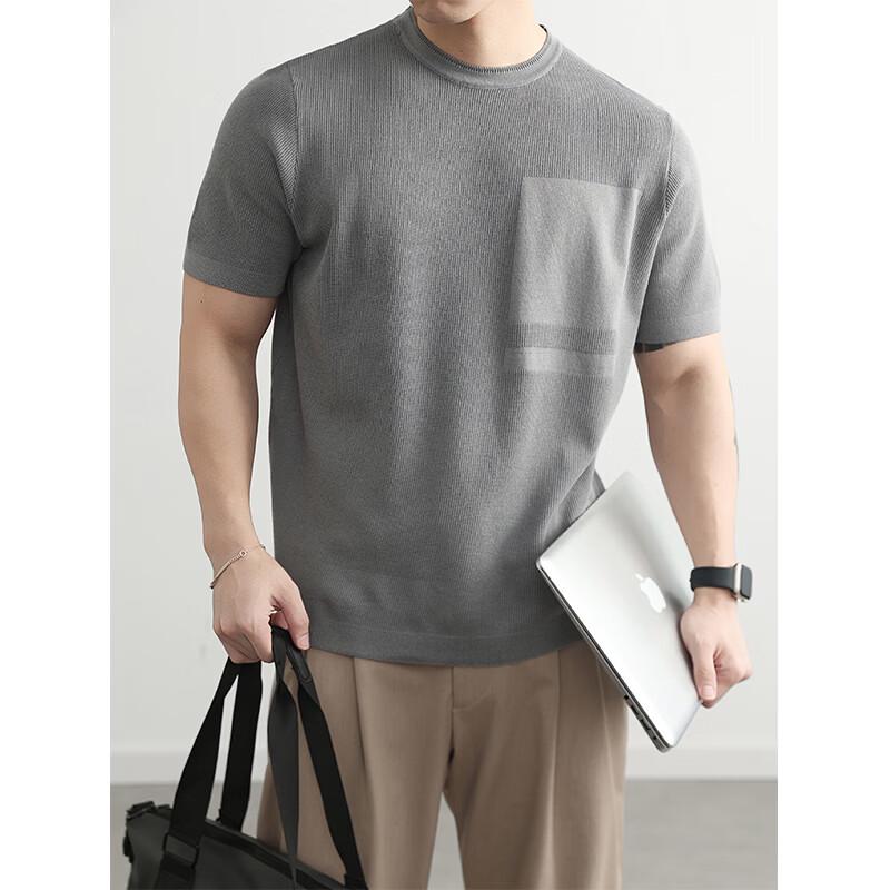 Firstview Men s Ice Silk Short Sleeve T-Shirt FX1098 2XL серебряный серый