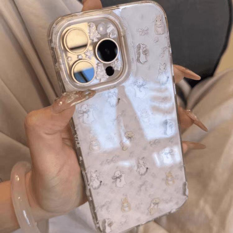 Cute Rabbit Foundation Suitable for Apple 16promax Mobile Phone Case IPhone 15 New Model 13