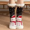 Snowman Thick Thermal Socks Velvet Winter Slipper Socks Kawaii Fleece Socks Women  Indoor