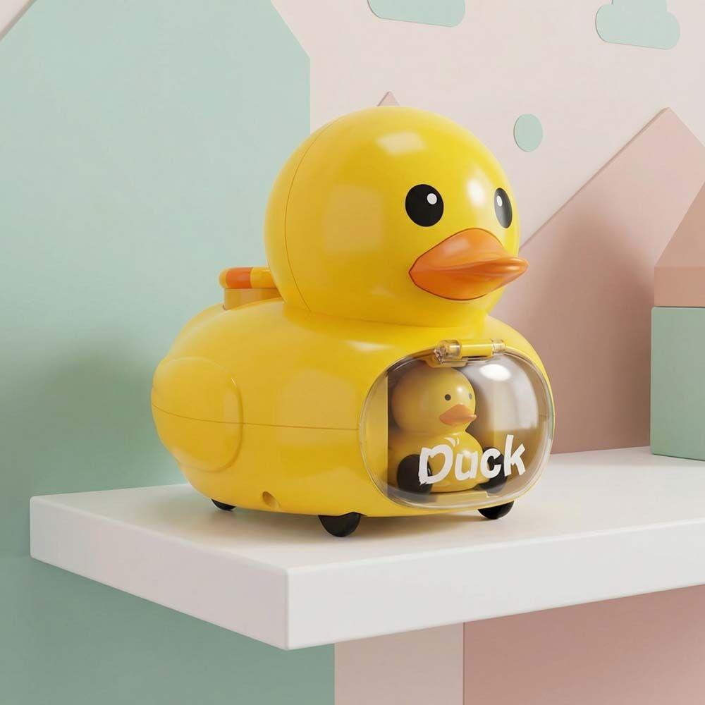 Early Education Yellow Duck Launching Toy Cartoon Design Ejection Toy Car  Baby Toys