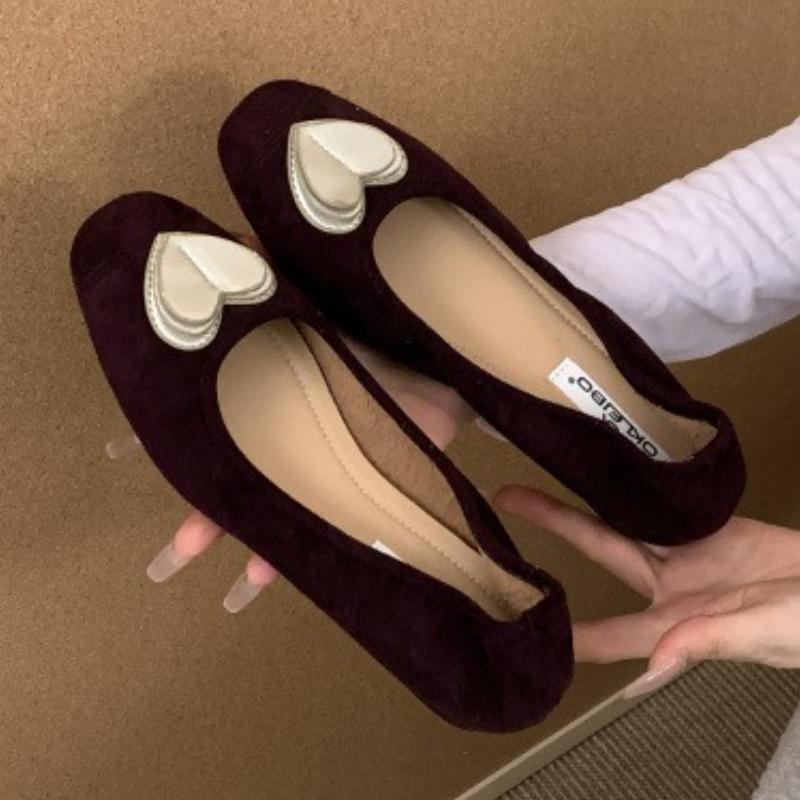 

Мода Мода Украшение в форме сердца Туфли Мэри Джейн Женские Ретро Искусственная замша Балетки Удобная Мягкая подошва Неглубокие Дизайнерские туфли 39 фиолетовый