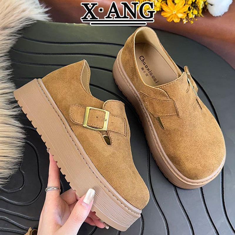 Cow Velvet All-inclusive Autumn New Platform Women's Shoes One-pedal Lazy Casual Single Shoes
