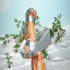 Women's Silver Platform Sandals High Heels Slip on Dress Wedges Sandals Elegant Casual Beach Slides Fashion
