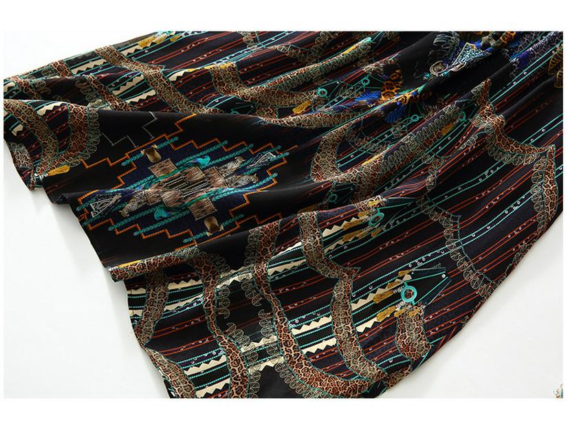 Silk Dress with Exotic Print