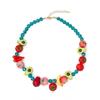 Y2K Vintage Fruit Beaded Necklace Handmade Blueberry Lemon Decor Lightweight Summer Jewelry for Women