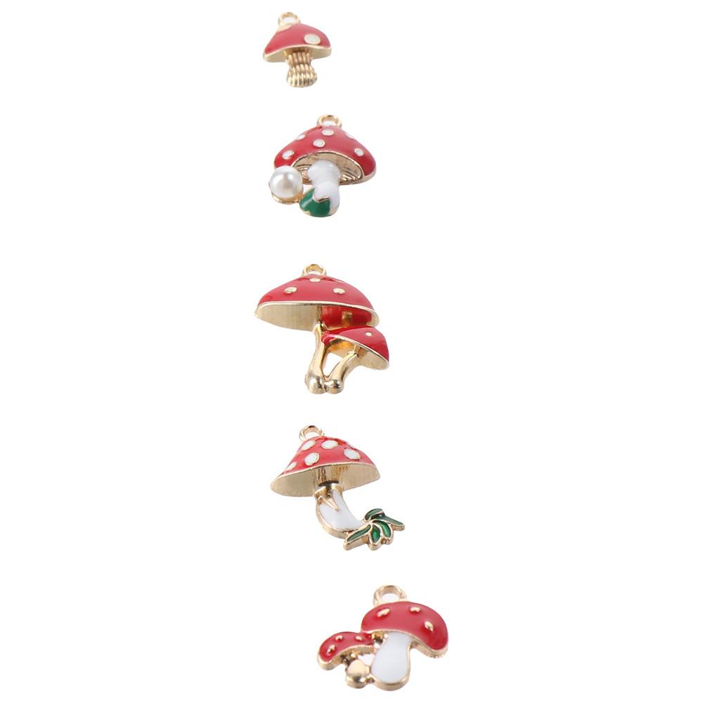20pcs 20pcs Mushroom Pendant Charms 5 Shapes Red Mushroom DIY Enamel  Women
