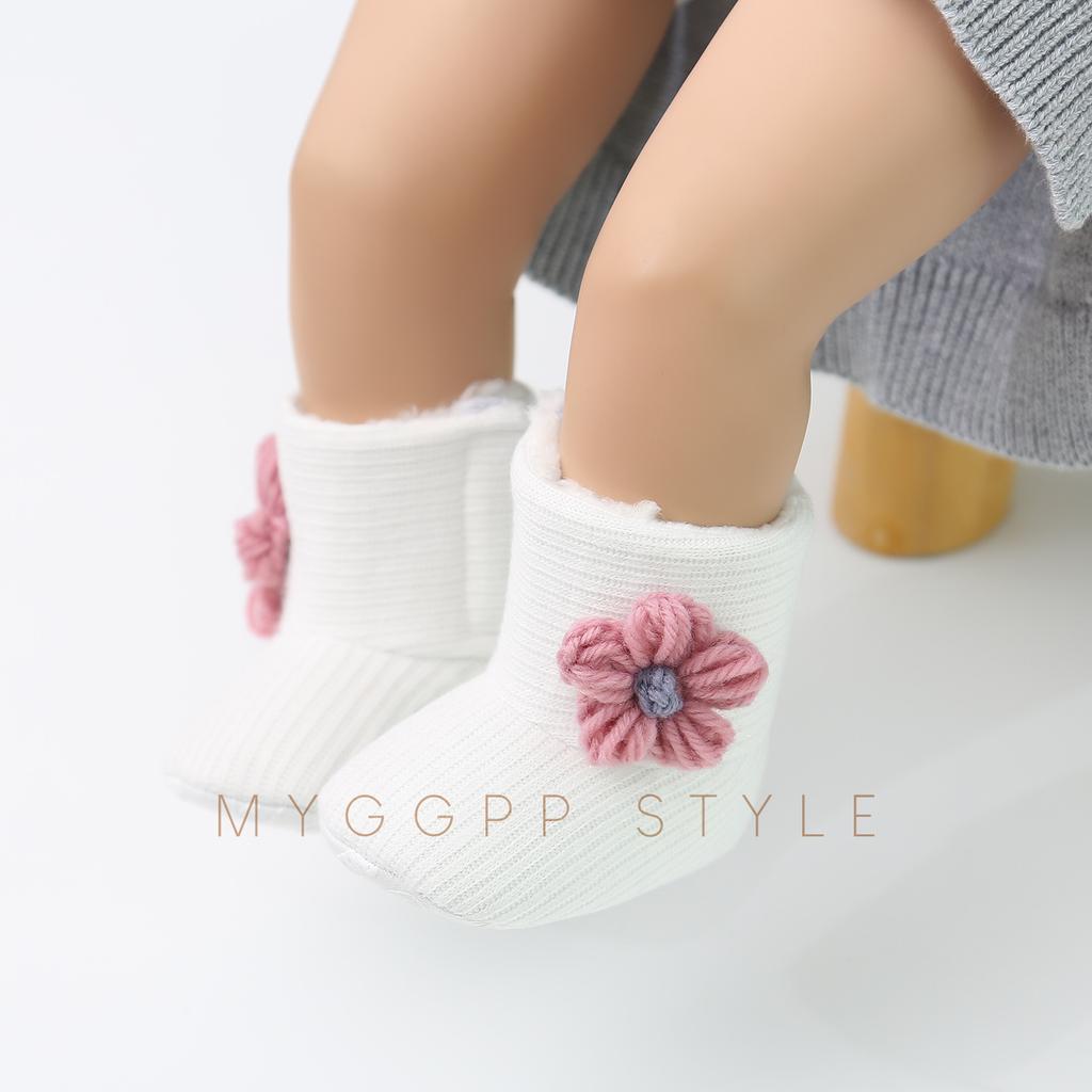 MYGGPP Elegantné malé kvetinové čižmy pre bábätká Čižmy do snehu Čižmy pre bábätká Topánky pre batoľatá Topánky pre batoľatá Bavlnené čižmy