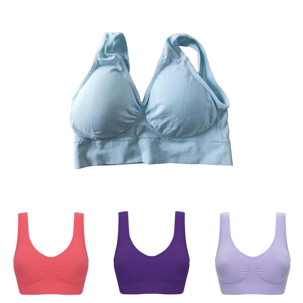 Women Pure Color Plus Size Ultra-thin Large Bra Sports Bra Full Cup Tops For Comfort