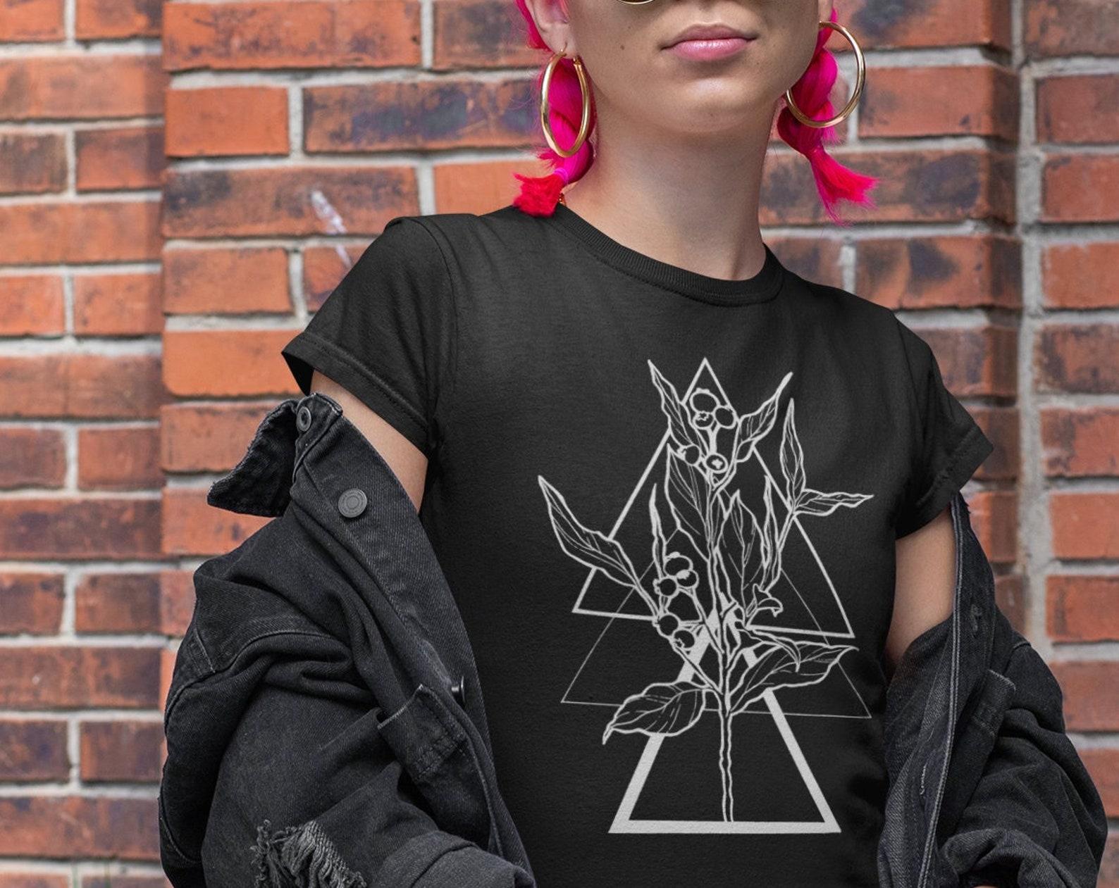 Floral Triangle Graphic Tee - Unisex Cotton T-Shirt M