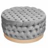 DKD Home Decor-Footstool DKD Home Decor Gray Polyester MDF Wood (78x78x40cm)