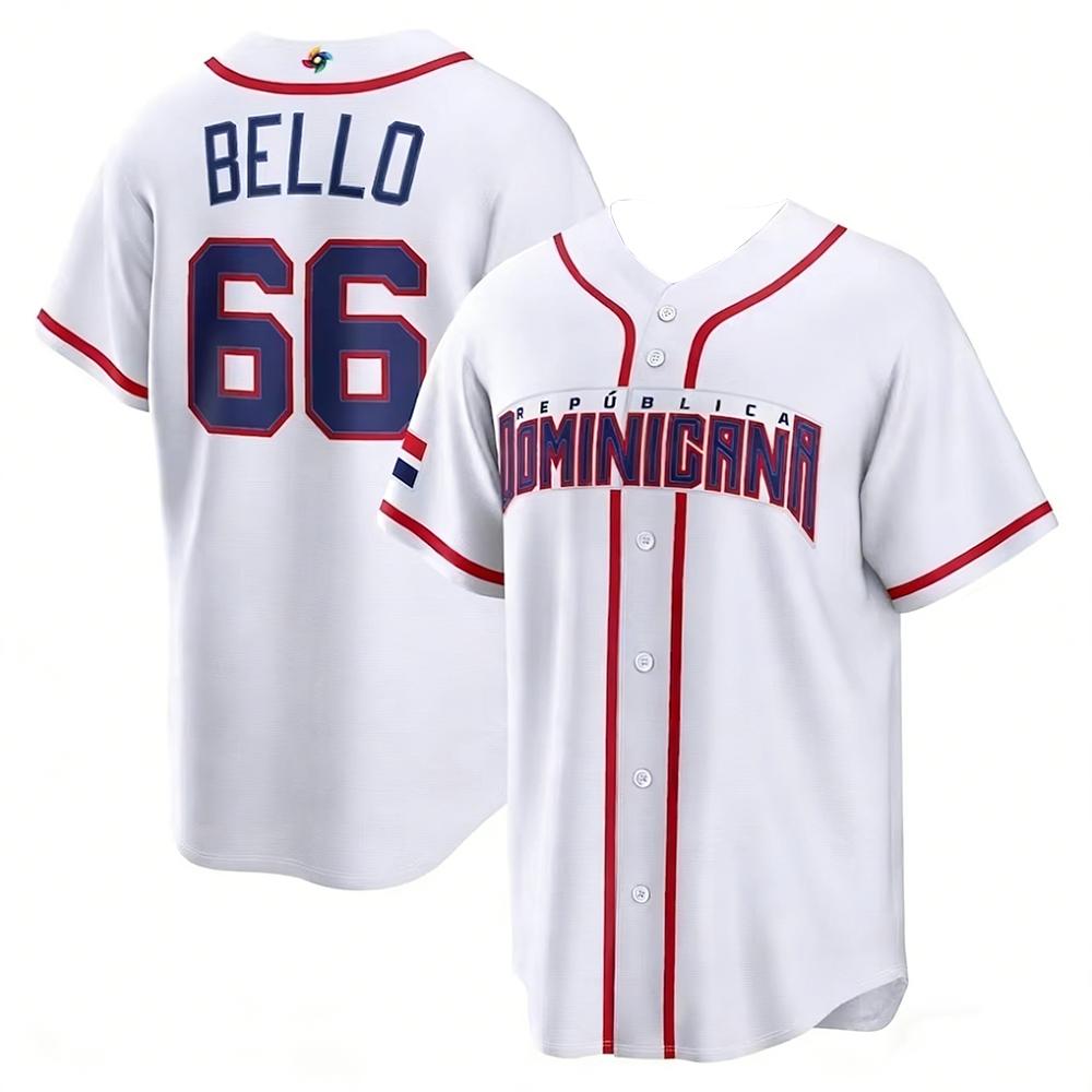 Maglia da Baseball della Nazionale Dominicana Traspirante Asciugatura Rapida Stampa Digitale Trendy Stile Streetwear Maglia Casual per i Tifosi