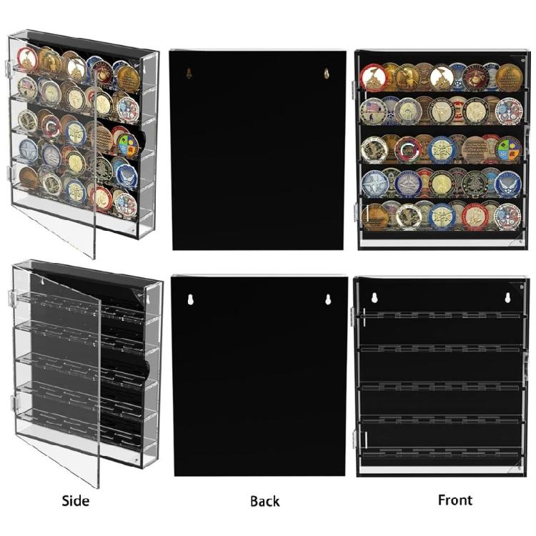Portable Acrylic Round Display Storage Box for Coin Craft Supplies Clear Collector's Case with Aesthetic Appeal