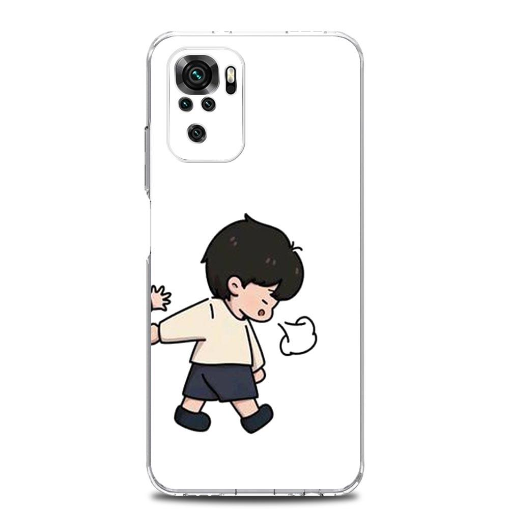 Phone Case For Xiaomi Redmi Note 15 14 13 12 4G 10 11 Pro Plus 5G 14C 13C 12C 10C Clear Soft TPU Cover Cute Boy Girl Couple