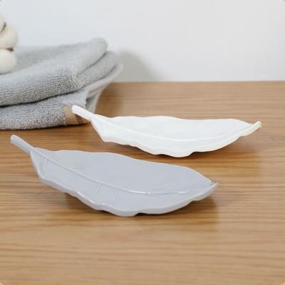 New Leaf Shape Soap Dish Durable Storage Holder Stand Tray Soap Box Fashion Soap Container Tray Bathroom Kitchen Sink Organizer