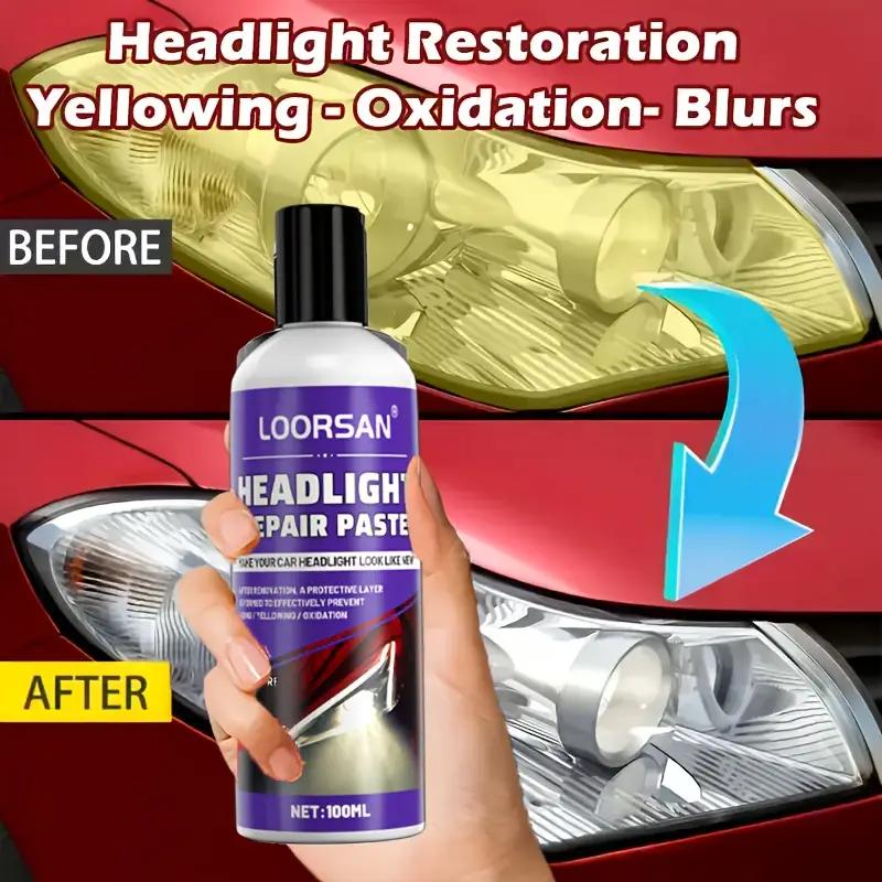 Professional Car Headlight Repair Paste,easyto-use Headlight Maintenance Kit,repairs Oxidized, Yellowed,and Cloudy Car Headlight