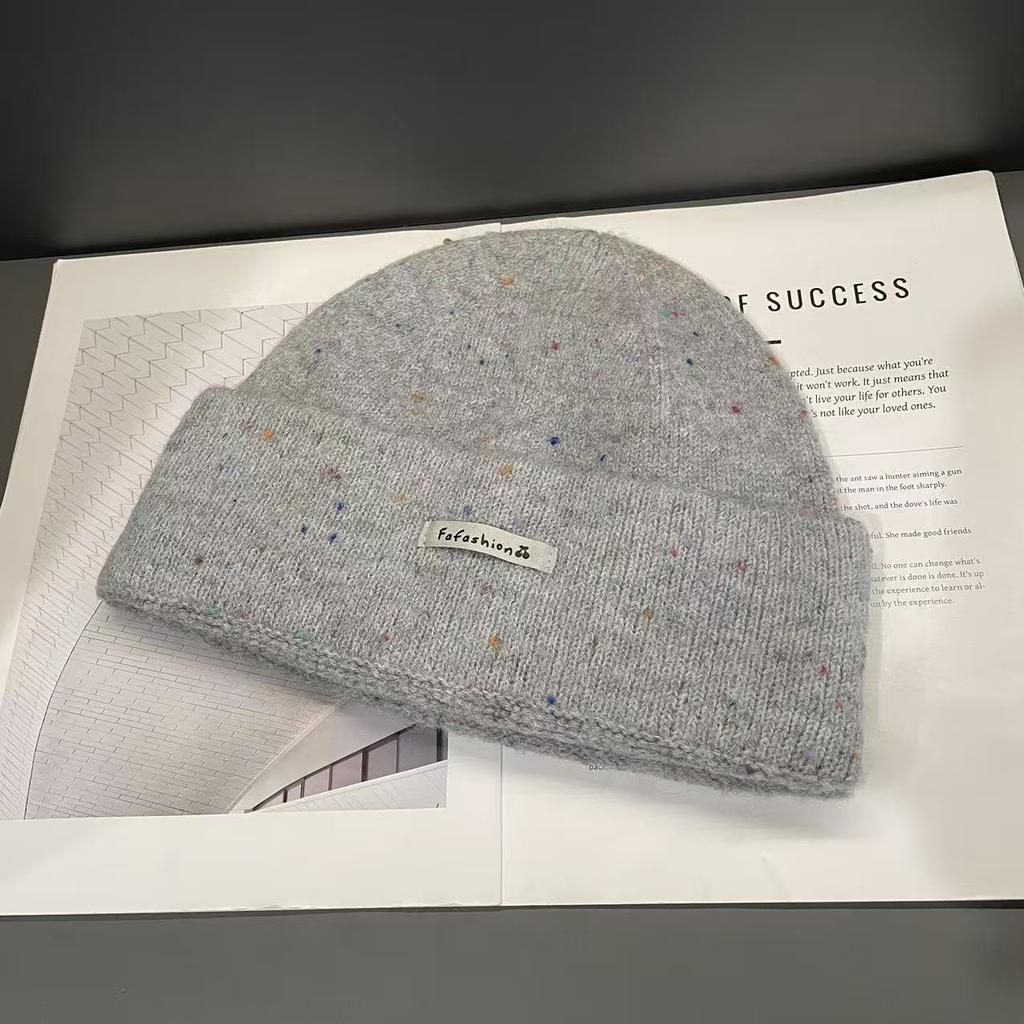 Korean Autumn and Winter New Hand dyed Knitted Hat Cold Hat Korean Version Ins Ear Protection Wool Hat Trend