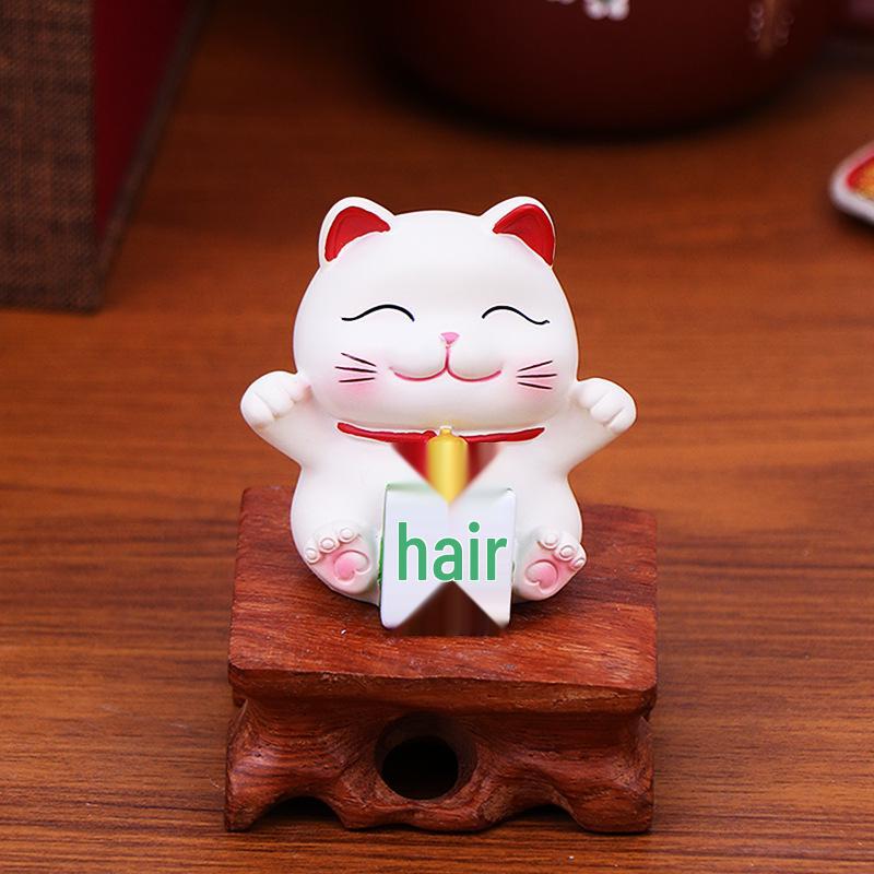 Mini Lucky Cat Ornament for Car, Desk, or Office – Cute Fortune & Prosperity Decor As Shown