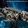1413PCS Dinosaur Building Toys Light Up Mosasaurus Sea Dragon Technical Model Moving Joint Creative Home Decor Gift