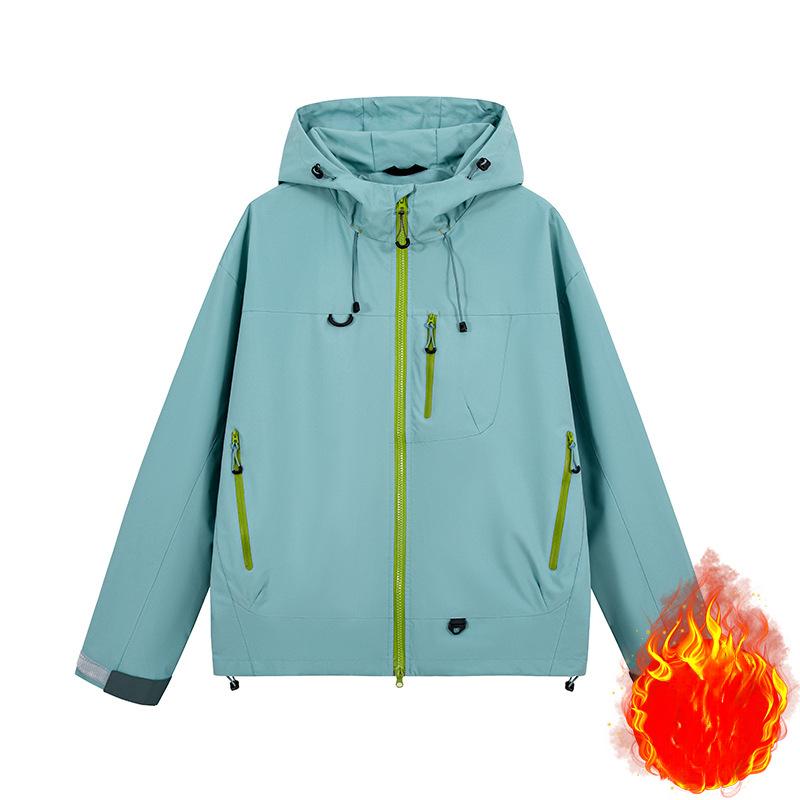 American Retro Contrasting Mountain Jacket Multi-zip Design Hooded Jacket Outdoor Waterproof Hiking Jacket