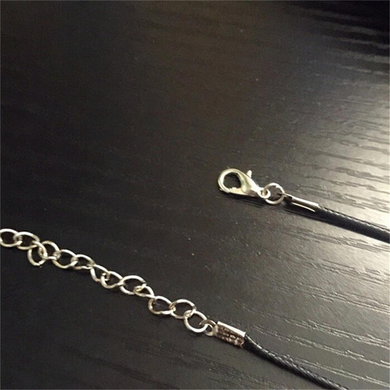 Moteriškos dirbtinės odos kaklaraištis grandinėlės širdies karoliai, vintažiniai papuošalai, juodi