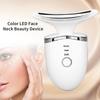 Neck Lifting Massager Heating Colorful Lights Micro Current Neck Skin Tightening Device White