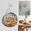 Easter Bunny Welcome Sign Wooden Door Hanging Decoration for Home Room Gate Holiday Craft Ornament Background Wall Decoration